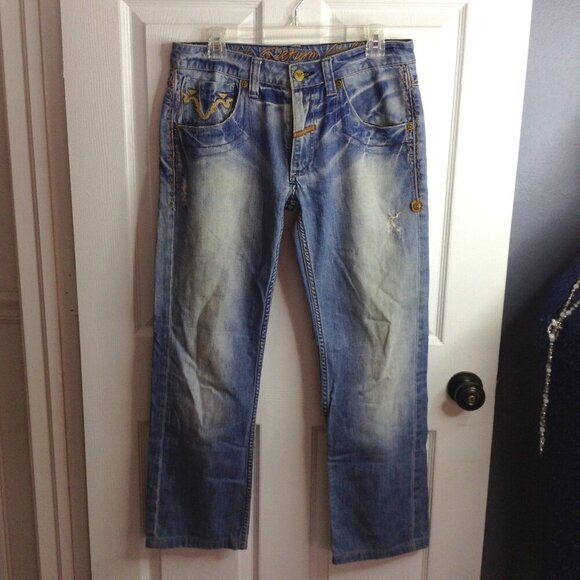 Vtg. Antik Denim, Men's 31, Embellished, Embroidered; Western, Rodeo, Cowboy - Picture 1 of 4